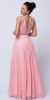 Sequined Shirred Bodice A-line Chiffon Long Prom Dress back